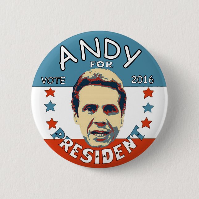 Andrew Cuomo for President 2016 2 Inch Round Button (Front)