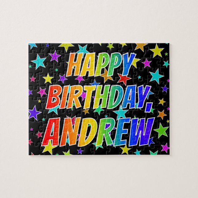 "ANDREW" First Name, Fun "HAPPY BIRTHDAY" Jigsaw Puzzle (Horizontal)