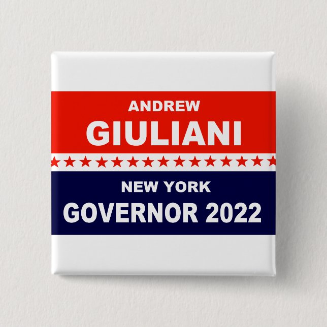 Andrew Giuliani stars and stripes 2 Inch Square Button (Front)