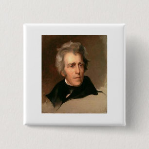 Andrew Jackson 2 Inch Square Button
