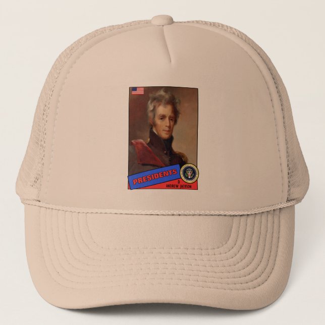 Andrew Jackson Baseball Card Trucker Hat (Front)