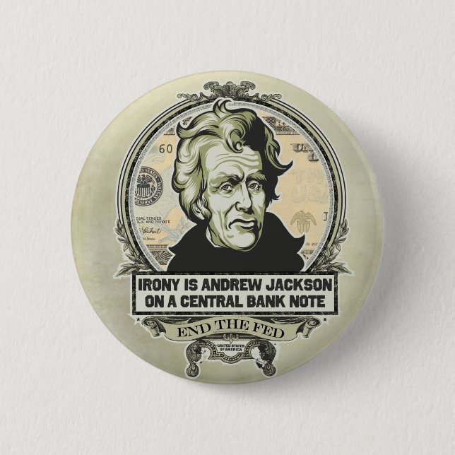 Andrew Jackson Central Bank Button (Front)