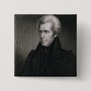 Andrew Jackson (engraving) 2 Inch Square Button
