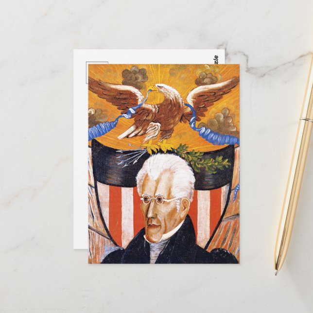 Andrew Jackson Portrait Postcard (Front/Back In Situ)