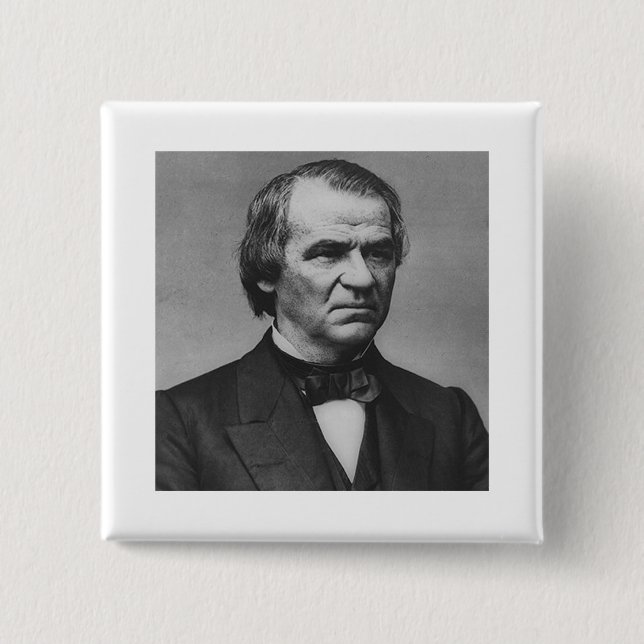 Andrew Johnson 2 Inch Square Button (Front)
