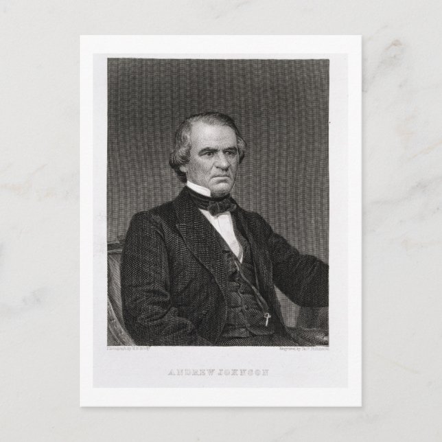 Andrew Johnson, engraved from a photograph by Thom Postcard (Front)