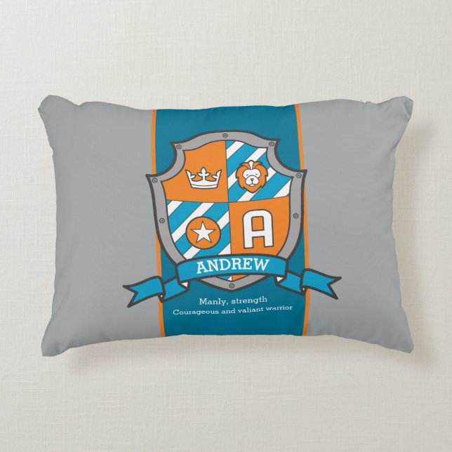 Andrew or letter A boys name meaning kids custom Accent Pillow (Front)