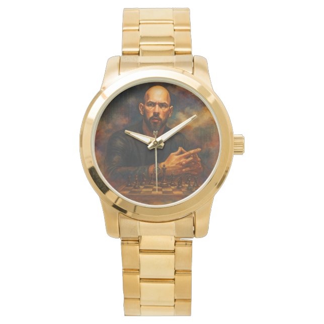 Andrew Tate Oversized Gold Bracelet Watch (Front)