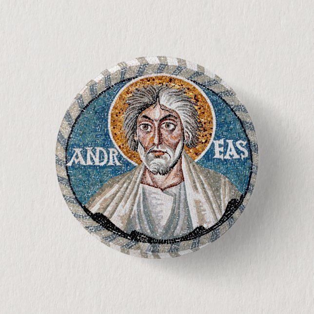 Andrew the Apostle mosaic 1 Inch Round Button (Front)