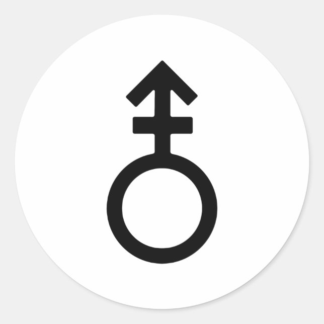 Androgyne Gender Symbol Classic Round Sticker (Front)