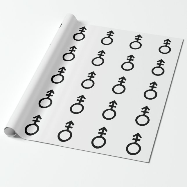 Androgyne Gender Symbol Wrapping Paper (Unrolled)
