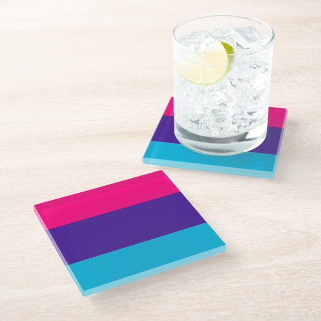 Androgyne Pride Glass Coaster (Angled)