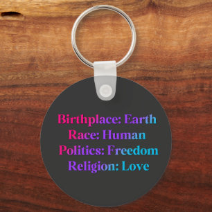 Androgynous Pride – Birthplace Earth, Race Human Keychain