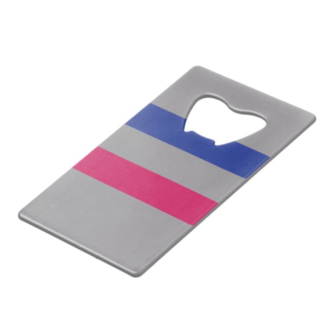 ANDROGYNOUS PRIDE CREDIT CARD BOTTLE OPENER (Front Angled)