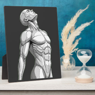 Android Anatomy: Futuristic Cyborg Desktop Plaque