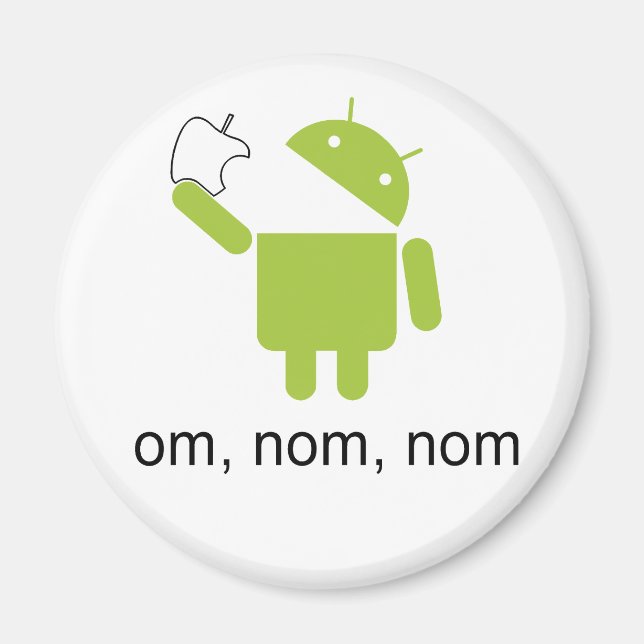 android > apple (round magnet) magnet (Front)