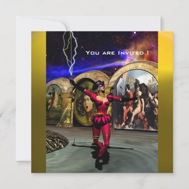 ANDROID BALLET,Red Yellow Blue Science Fiction Invitation (Front)