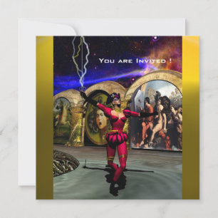 ANDROID BALLET,Red Yellow Blue Science Fiction Invitation