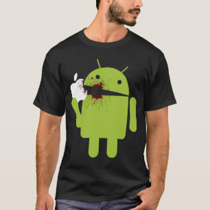 ANDROID EAT APPLE FUNNY ROBOT PHONE MOBILE SAMSUNG T-Shirt