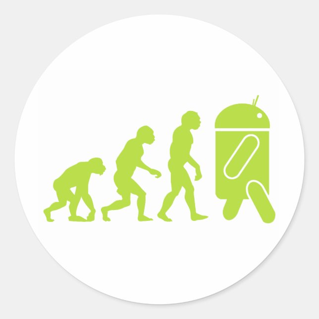Android Evolution Classic Round Sticker (Front)