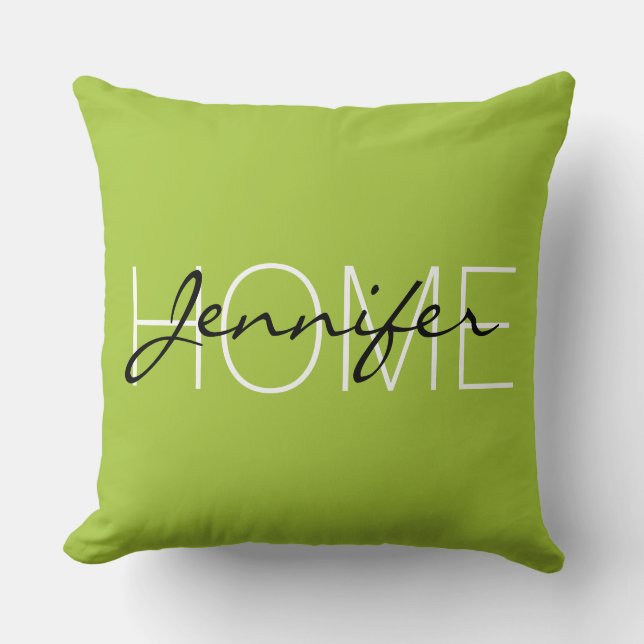 Android green colour home monogram throw pillow (Front)