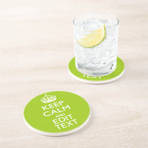 Android Green Decor Keep Calm And Your Text Coaster