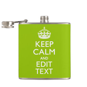 Android Green Decor Keep Calm And Your Text Hip Flask