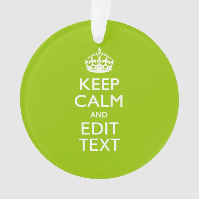 Android Green Decor Keep Calm And Your Text Ornament (Front)