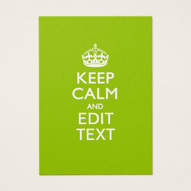 Android Green Keep Calm And Your Text (Front)