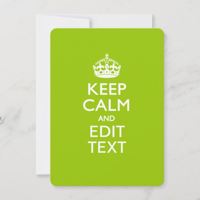 Android Green Keep Calm And Your Text (Front)