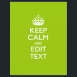 Android Green Keep Calm And Your Text Flyer<br><div class="desc">Your personalized Keep Calm saying on a fine custom android green accent colour style decor. A personalized Keep Calm style saying on a one of a kind gift. Humourous or whimsical try on your creative words on two editable lines of text. Remember to use CAPITAL letters for best results. Use...</div>