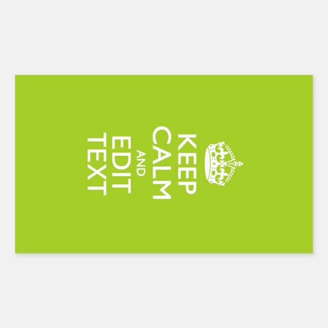 Android Green Keep Calm Have Your Text Sticker (Front)