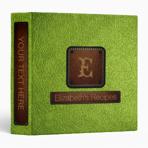 Android green Leather Elegant Monogram Binder