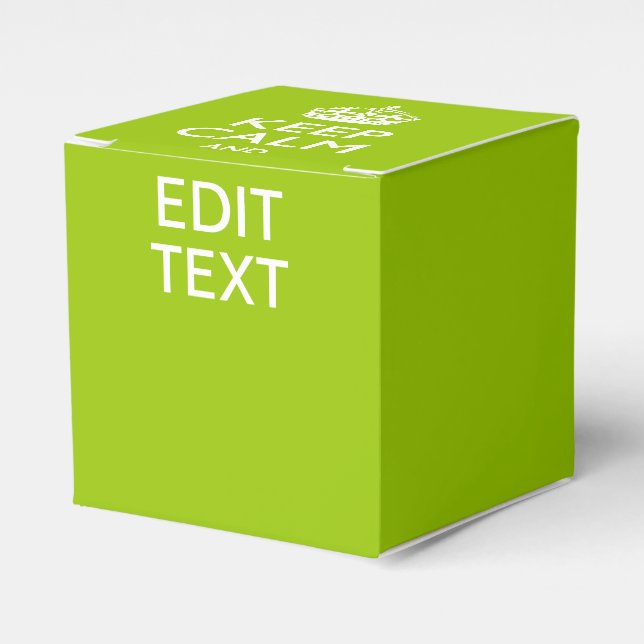 Android Green Style Keep Calm And Your Text Favor Box (Front Side)