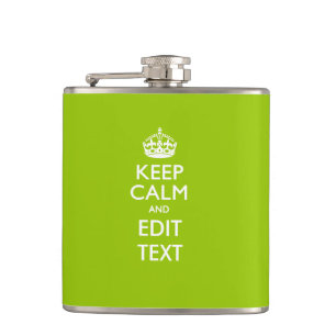 Android Green Style Keep Calm And Your Text Hip Flask