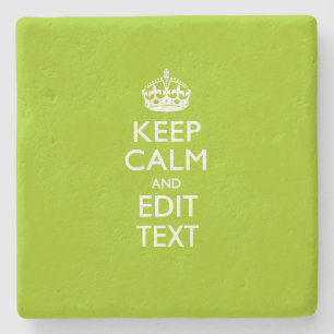 Android Green Style Keep Calm And Your Text Stone Coaster