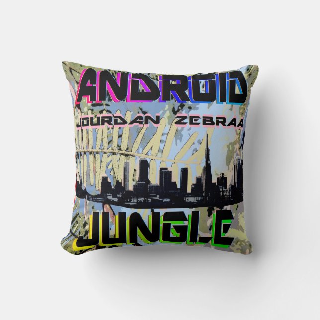 Android Jungle Famous MixTape Pillow 16"x16 (Front)