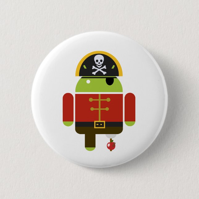 Android Pirate - Andy 2 Inch Round Button (Front)