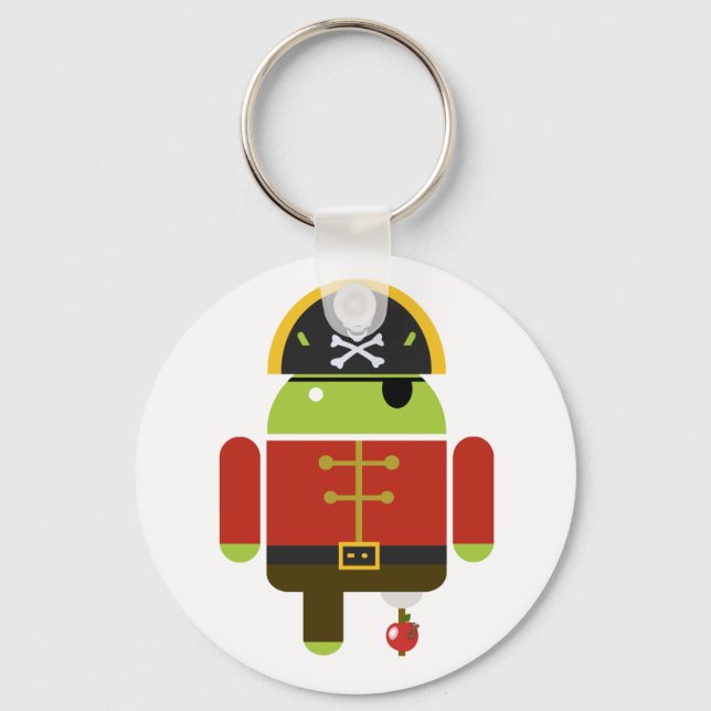 Android Pirate Crushing An Apple Keychain (Front)