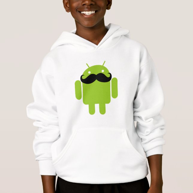 Android Robot Black Mustache Graphic (Front)