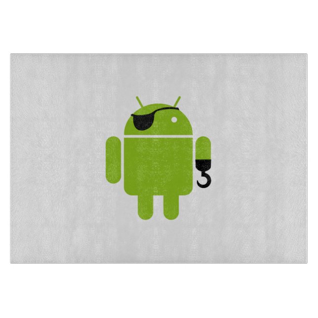 Android Robot Icon as a Pirate Cutting Board (Front)