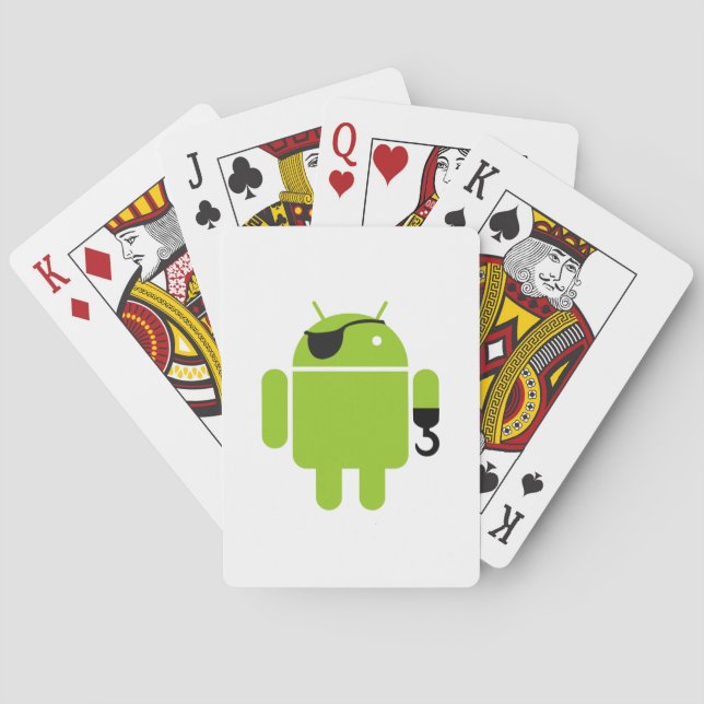 Android Robot Icon as a Pirate Playing Cards (Back)