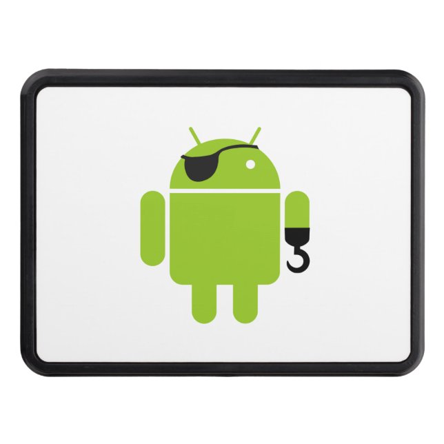 Android Robot Icon as a Pirate Trailer Hitch Cover (Front)