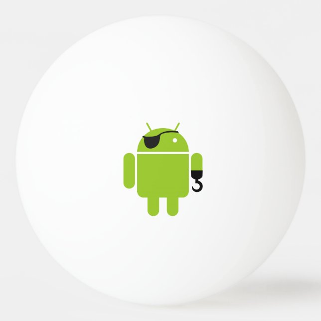 Android Robot Mighty Pirate Ping Pong Ball (Front)