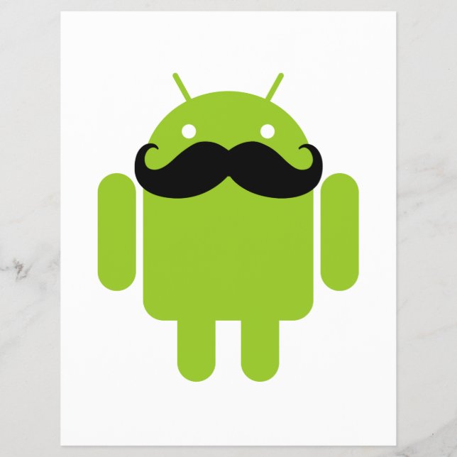 Android Robot Moustache Flyer (Front)