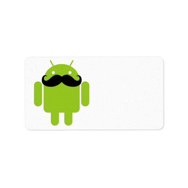 Android Robot Moustache Label (Front)