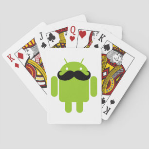 Android Robot Moustache Playing Cards