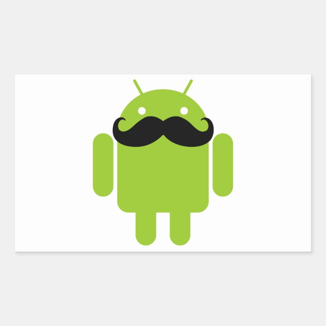 Android Robot Moustache Sticker (Front)