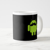 Android Robot Moustache Style on Black