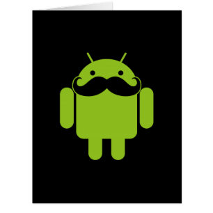Android Robot Moustache Style sur Noir